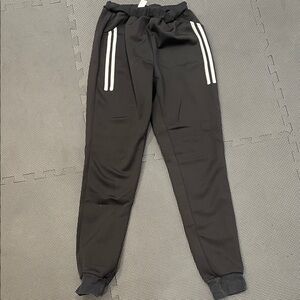 Black Jogger Pants with White Stripes